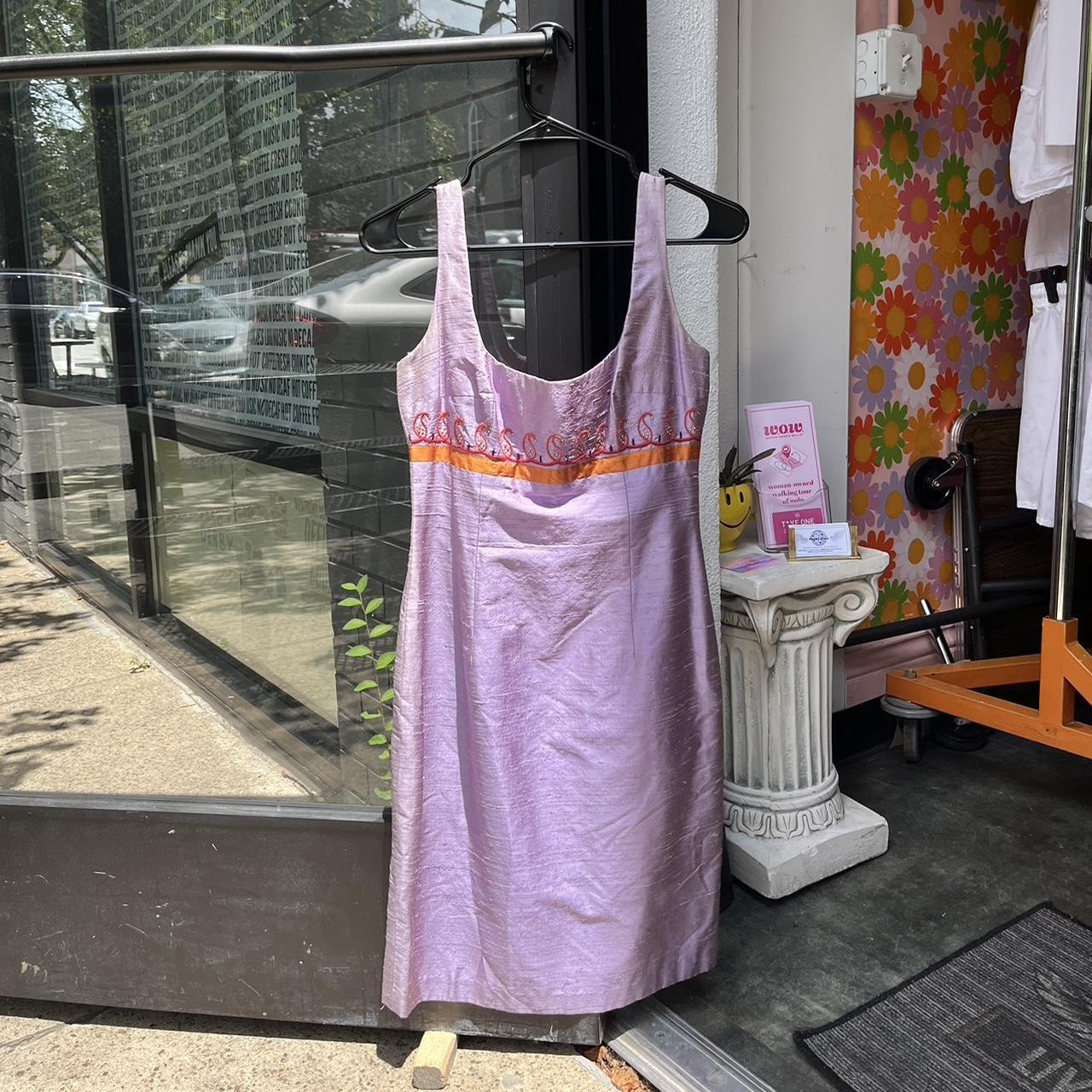 Laundry by Shelli Segal Women’s Purple and Orange Silk Dress