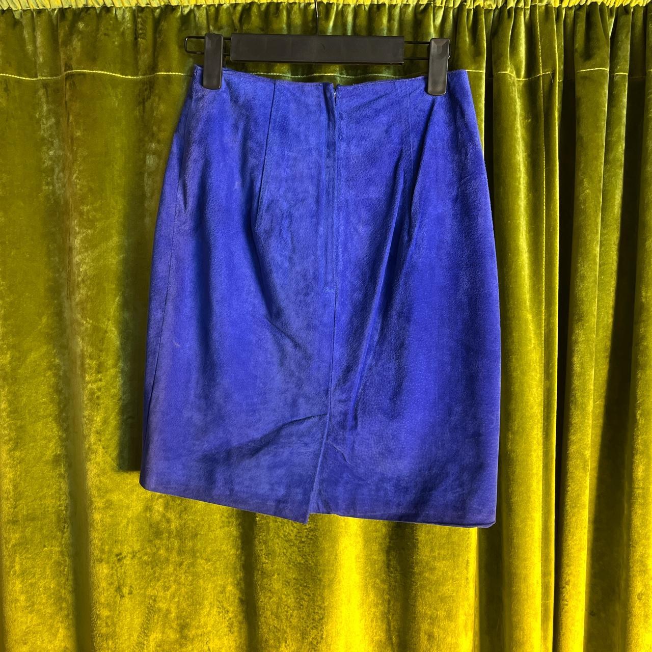 Women’s 1980s Royal Blue Leather Skirt