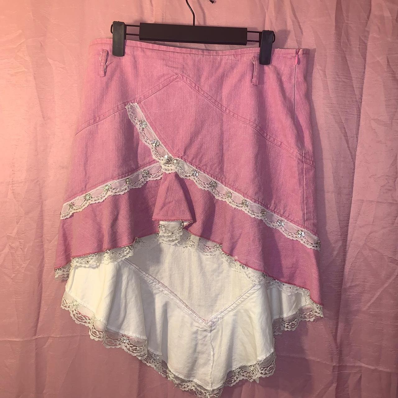 Women’s Pink and White Cotton Skirt