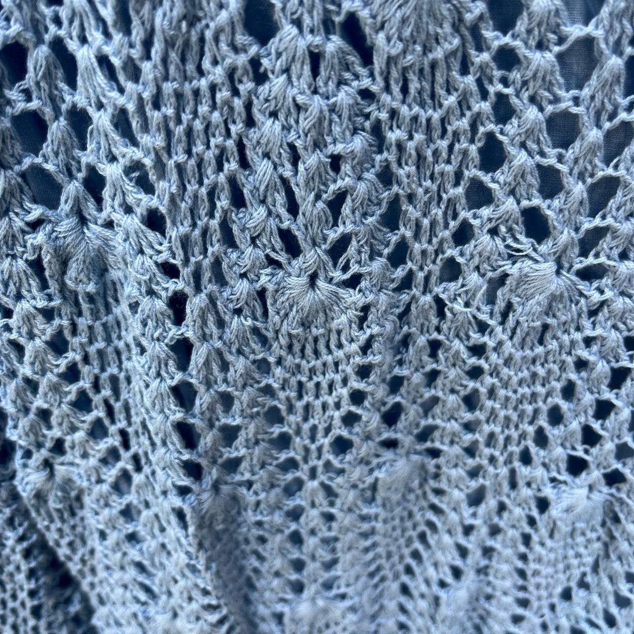 Women’s Blue Skirt y2k 100% Cotton Lace Crochet