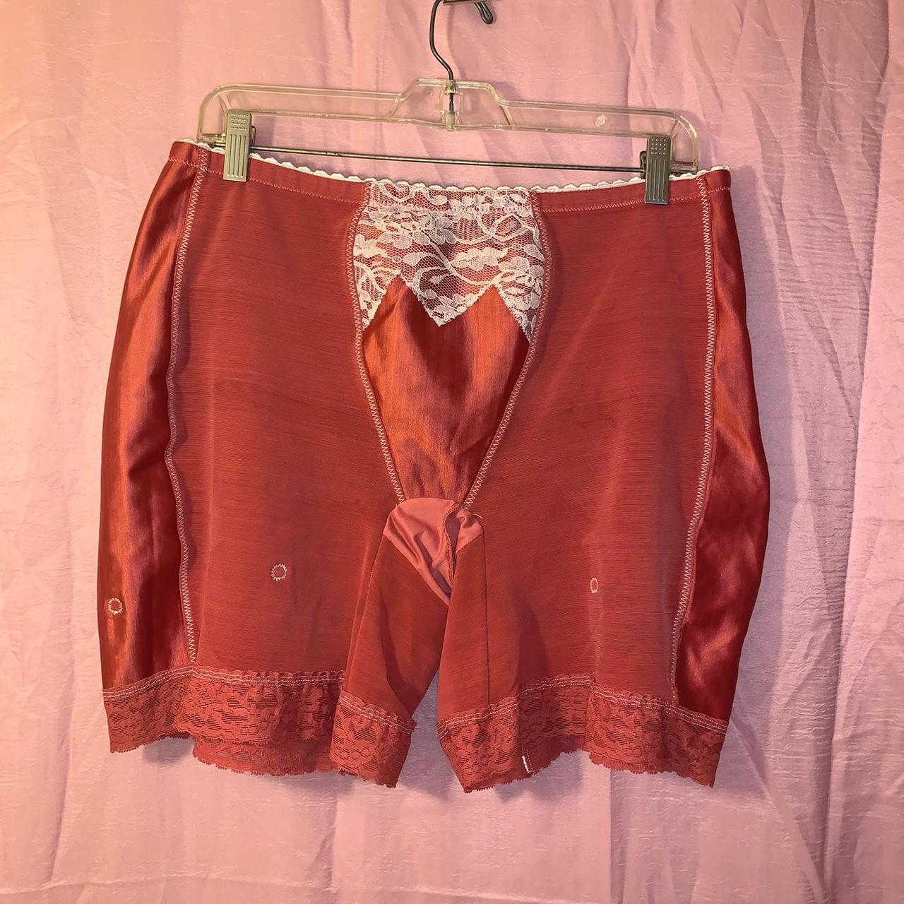 Women’s White and Red Lingerie Biker Shorts